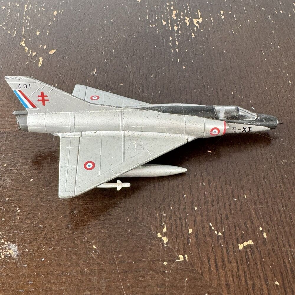 Dassault Mirage IIIE 1/72 Die Cast Fighter Jet Vintage Damaged French Air Force